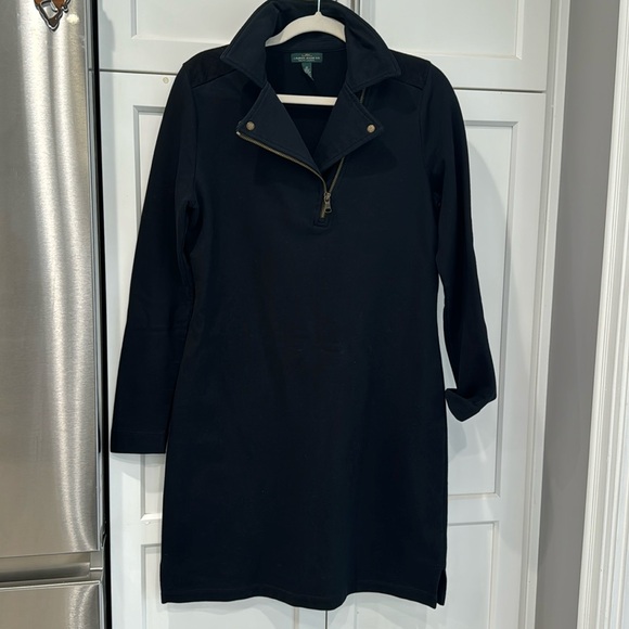 Ralph Lauren Navy Blue Long Sleeve French Terry Dress - Picture 1 of 1